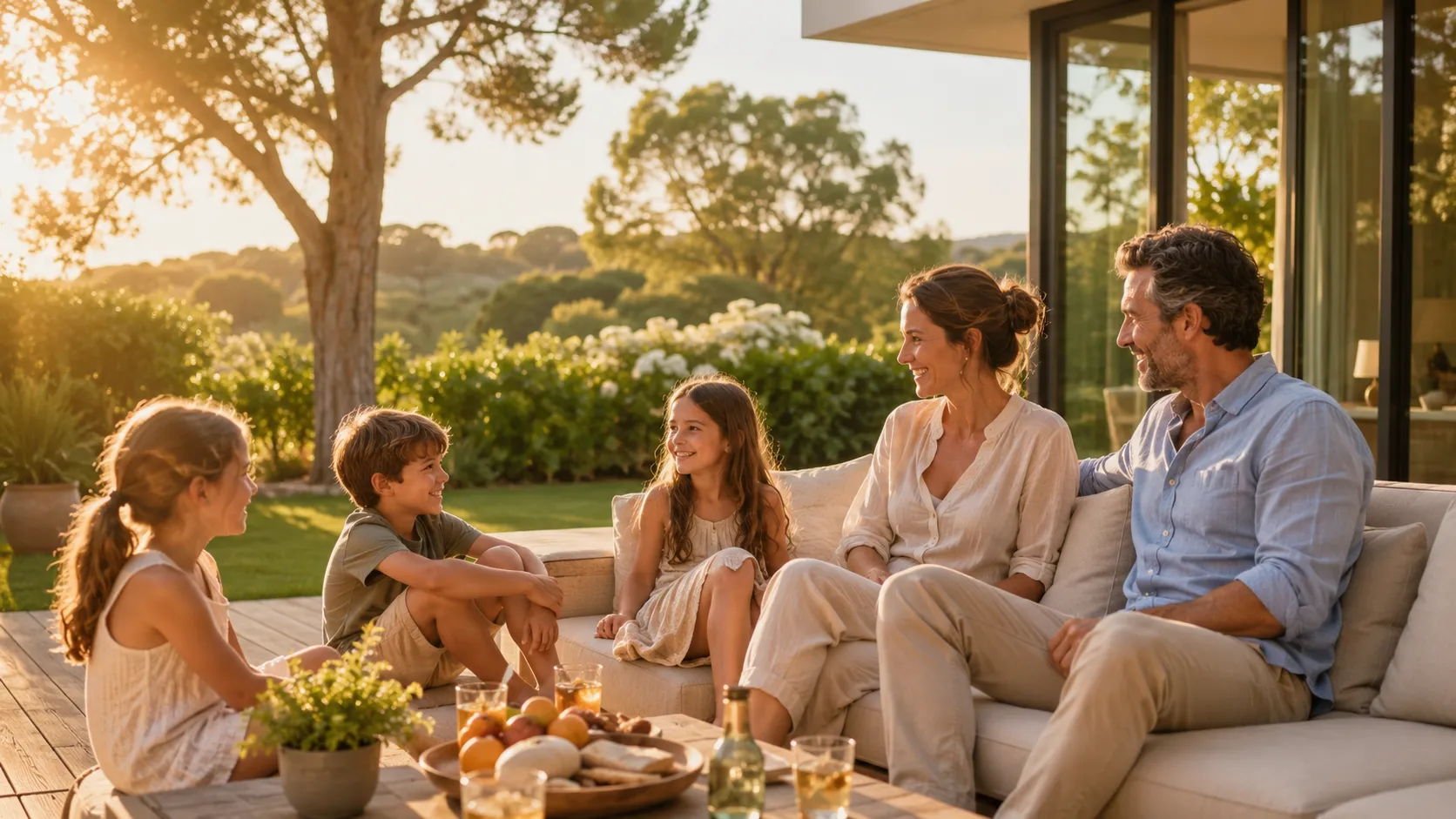 Famille profitant de moments privilégiés